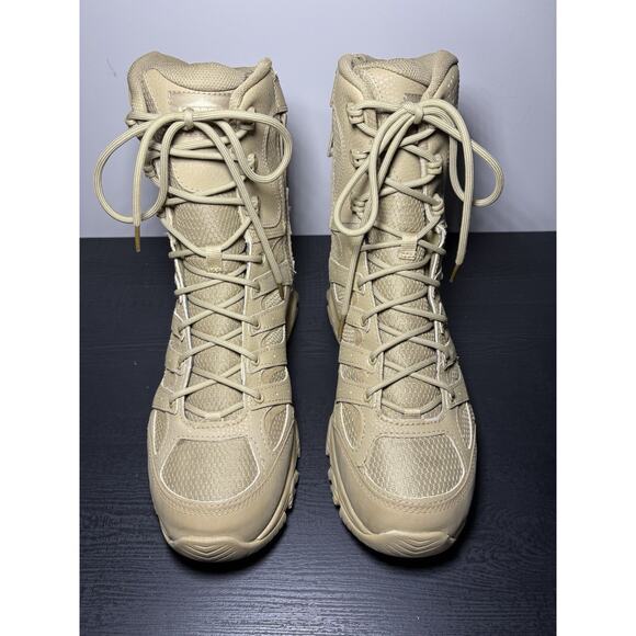 Size 12 Merrell Men's Moab 3 8" Tactical Zip Waterproof Boot | Coyote Leather - Picture 6 of 8